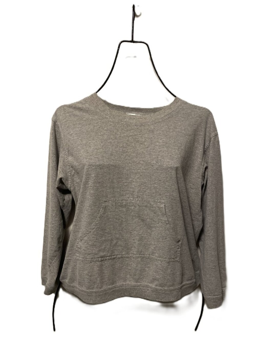 Women's Ultra Long Sleeve Gray T-Shirt w/Kangaroo Pocket Size Medium